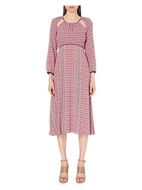Maje Robyn Cutout-detail Crepe Dress In Imprime